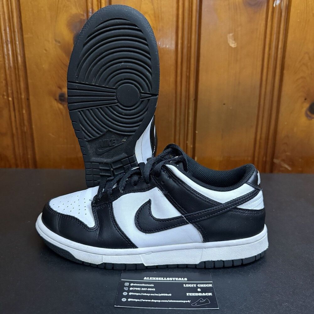 Nike Dunk Low GS 'Panda' White/Black Size 6.5Y CW1590-100 NO BOX USED